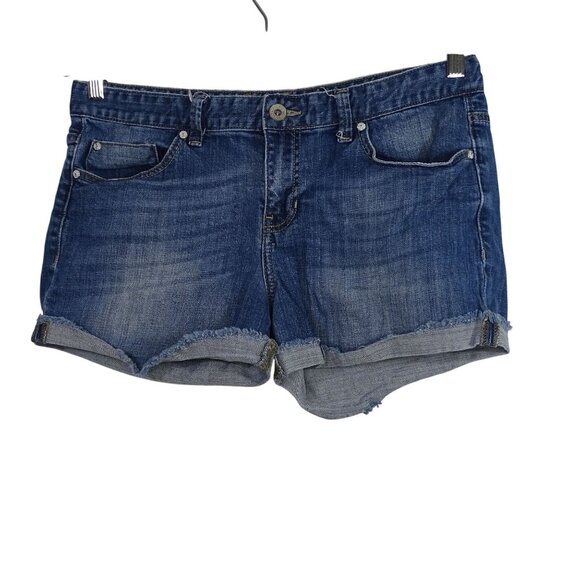 Calvin Klein Denim Cut-Off Jean Shorts Women Size 31 12 Rolled Raw Hem - Picture 1 of 8